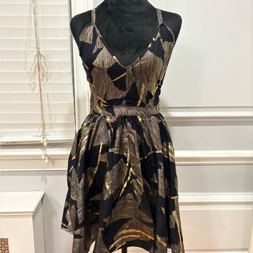 Elegant Black and Gold Women's Dress